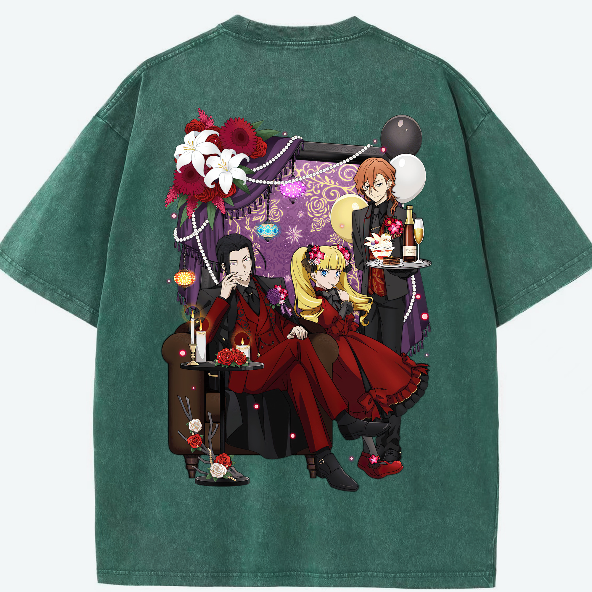 （画像用） 文豪ストレイドッグス Bungo Stray Dogs 綿100% ヴィンテージ風 半袖Tシャツ（背面プリント）